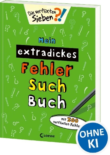 Buchcover und Innenansicht für das Buch: Mein extradickes Fehler-Such-Buch (grün)