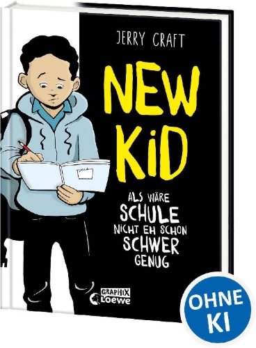 Buchcover und Innenansicht für das Buch: New Kid