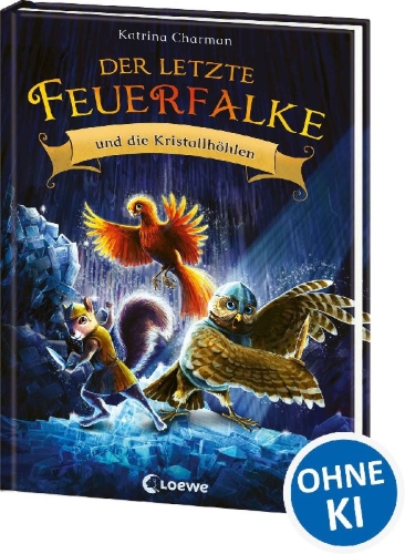 Buchcover und Innenansicht für das Buch: The Last Firehawk - The Crystal Caverns