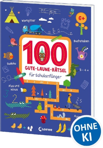 Buchcover und Innenansicht für das Buch: 100 Jeux Amusants - Je m'amuse, j'écris et je calcule 6+