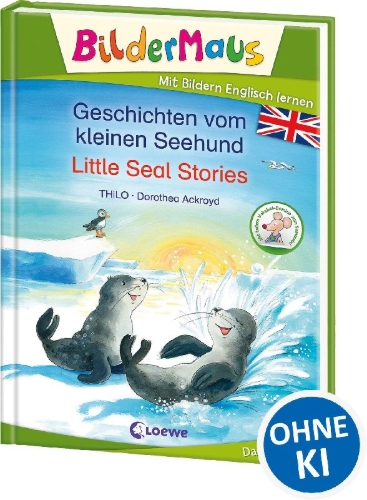 Buchcover und Innenansicht für das Buch: Bildermaus - Mit Bildern Englisch lernen - Geschichten vom kleinen Seehund - Little Seal Stories