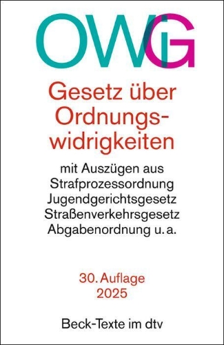 Buchcover und Innenansicht für das Buch: Gesetz über Ordnungswidrigkeiten. OWiG