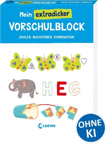 Buchcover und Innenansicht für das Buch: Mein extradicker Vorschulblock