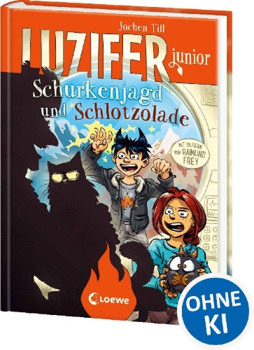 Buchcover und Innenansicht für das Buch: Luzifer junior (Band 14) - Schurkenjagd und Schlotzolade