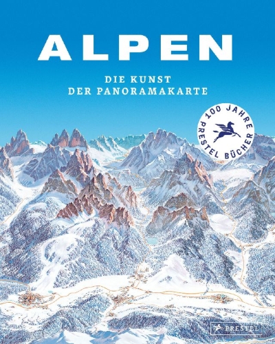 Buchcover und Innenansicht für das Buch: Alpen. Die Kunst der Panoramakarte