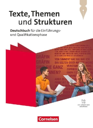 Buchcover und Innenansicht für das Buch: Texte, Themen und Strukturen - Mit Hörtexten und Erklärfilmen - Schulbuch