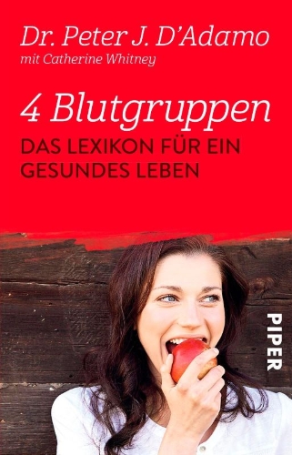 Buchcover und Innenansicht für das Buch: 4 Blutgruppen - Das Lexikon für ein gesundes Leben