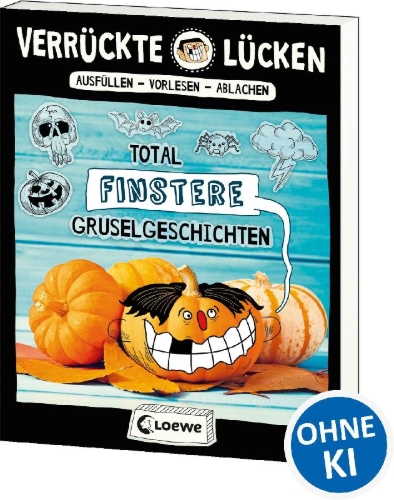 Buchcover und Innenansicht für das Buch: Verrückte Lücken - Total finstere Gruselgeschichten