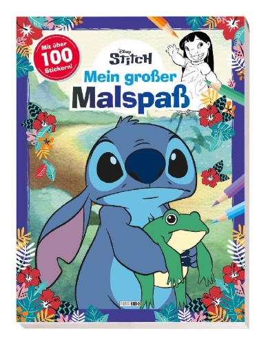 Buchcover und Innenansicht für das Buch: Disney Stitch: Mein großer Malspaß