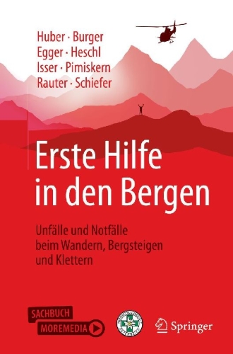 Buchcover und Innenansicht für das Buch: Erste Hilfe in den Bergen