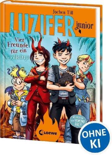 Buchcover und Innenansicht für das Buch: Luzifer junior (Band 17) - Vier Freunde für ein Hölleluja