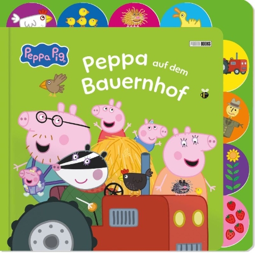 Buchcover und Innenansicht für das Buch: Peppa Pig: I Spy at the Farm