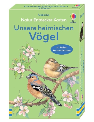 Buchcover und Innenansicht für das Buch: Natur-Entdecker-Karten: Unsere heimischen Vögel