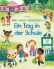 Buchcover und Innenansicht für das Buch: Mein erstes Stickerbuch: Ein Tag in der Schule