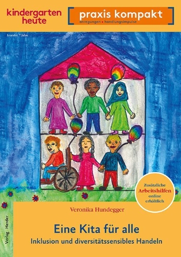 Buchcover und Innenansicht für das Buch: Eine Kita für alle. Inklusion und diversitätssensibles Handeln