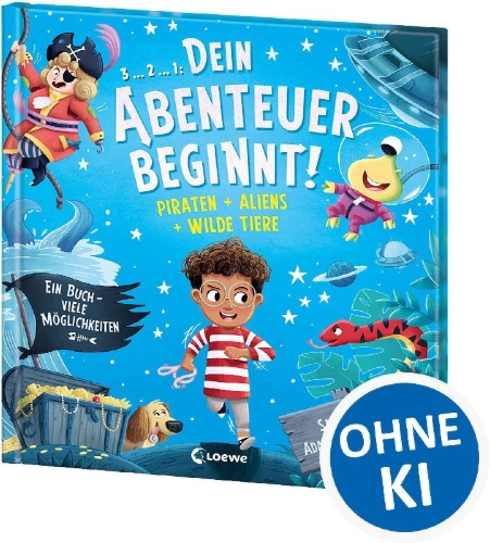 Buchcover und Innenansicht für das Buch: Pick A Story: A Pirate + Alien + Jungle Adventure