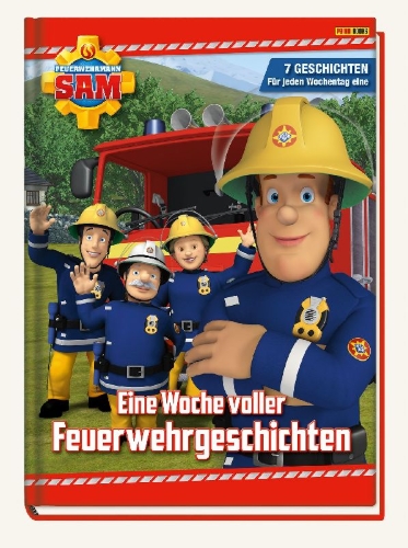 Buchcover und Innenansicht für das Buch: Feuerwehrmann Sam: Eine Woche voller Feuerwehrgeschichten