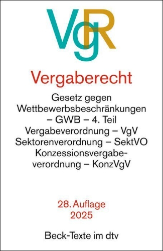 Buchcover und Innenansicht für das Buch: Vergaberecht. VgR