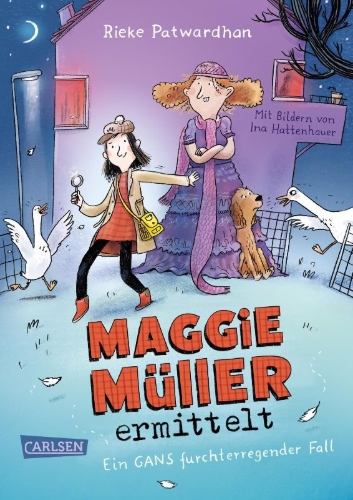 Buchcover und Innenansicht für das Buch: Maggie Müller ermittelt - Ein gans furchterregender Fall