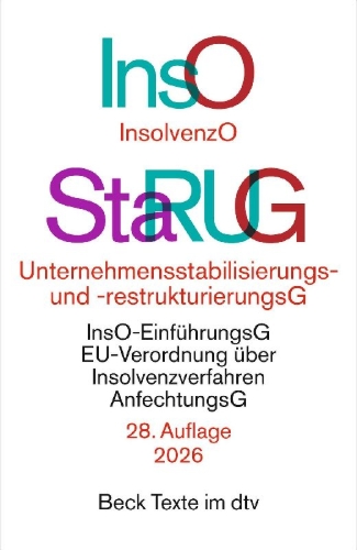 Buchcover und Innenansicht für das Buch: Insolvenzordnung / Unternehmensstabilisierungs- und -restrukturierungsgesetz. InsO / StaRUG
