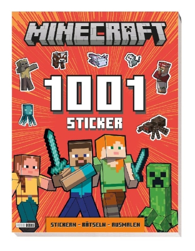 Buchcover und Innenansicht für das Buch: Minecraft: 1001 Sticker: Stickern - Rätseln - Ausmalen