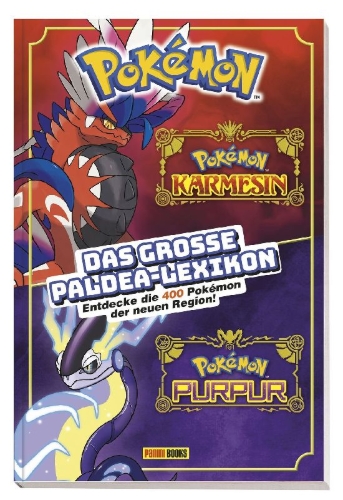 Buchcover und Innenansicht für das Buch: Pokémon Handbook: Stats and Facts o 400 Pokémon in he Paldea region!
