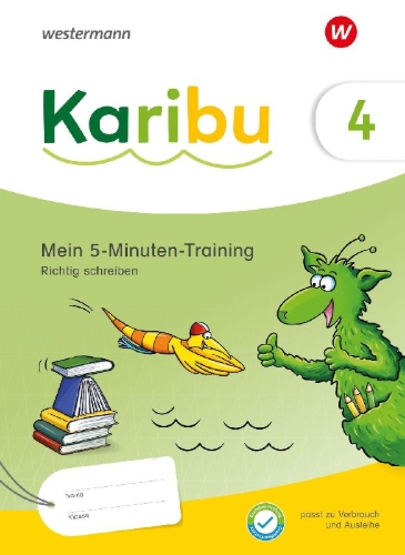 Buchcover und Innenansicht für das Buch: Karibu. Mein 5-Minuten-Training: Richtig schreiben 4