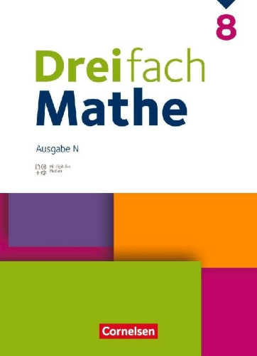 Buchcover und Innenansicht für das Buch: Dreifach Mathe 8. Schuljahr - Schulbuch