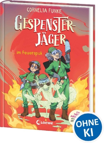 Buchcover und Innenansicht für das Buch: Gespensterjäger im Feuerspuk (Band 2) - Mit 8 neu illustrierten Farbseiten