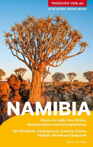 Buchcover und Innenansicht für das Buch: TRESCHER Reiseführer Namibia