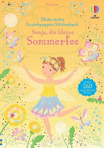 Buchcover und Innenansicht für das Buch: Mein erstes Anziehpuppen-Stickerbuch: Sonja, die kleine Sommerfee