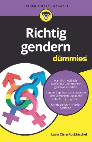 Buchcover und Innenansicht für das Buch: Richtig gendern für Dummies