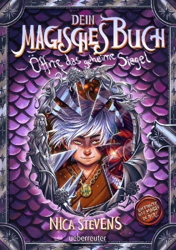 Buchcover und Innenansicht für das Buch: Dein magisches Buch. Fantasy, die Achtsamkeit & Selbstbewusstsein stärkt. Kinderbuch ab 8 Jahren