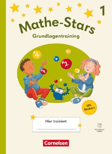 Buchcover und Innenansicht für das Buch: Mathe-Stars 1. Schuljahr - Grundlagentraining - Ausgabe 2025 - Übungsheft
