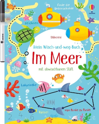 Buchcover und Innenansicht für das Buch: Mein Wisch-und-weg-Buch: Im Meer