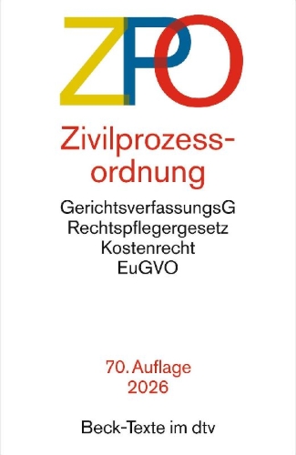 Buchcover und Innenansicht für das Buch: Zivilprozessordnung. ZPO