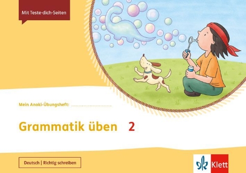 Buchcover und Innenansicht für das Buch: Mein Anoki-Übungsheft. Grammatik üben 2