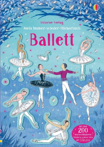 Buchcover und Innenansicht für das Buch: Mein Immer-wieder-Stickerbuch: Ballett