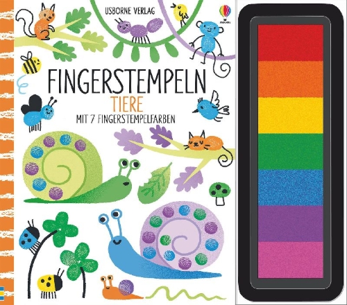 Buchcover und Innenansicht für das Buch: Fingerstempeln: Tiere