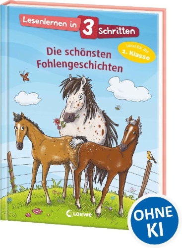 Buchcover und Innenansicht für das Buch: Lesenlernen in 3 Schritten - Die schönsten Fohlengeschichten