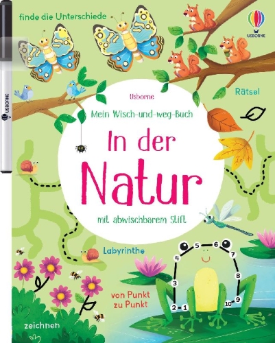 Buchcover und Innenansicht für das Buch: Mein Wisch-und-weg-Buch: In der Natur
