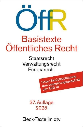 Buchcover und Innenansicht für das Buch: Basistexte Öffentliches Recht. ÖffR