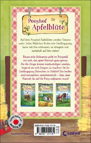 Buchcover und Innenansicht für das Buch: Ponyhof Apfelblüte (Band 18) - Große Sorge um Sternchen