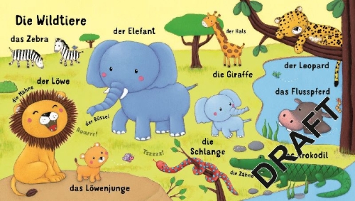 Buchcover und Innenansicht für das Buch: Deine Welt Wort für Wort: Tiere