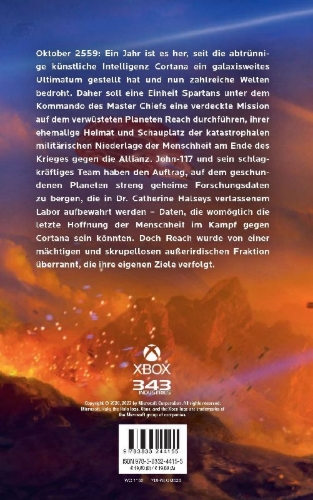 Buchcover und Innenansicht für das Buch: HALO: Shadows of Reach - A Master Chief Story