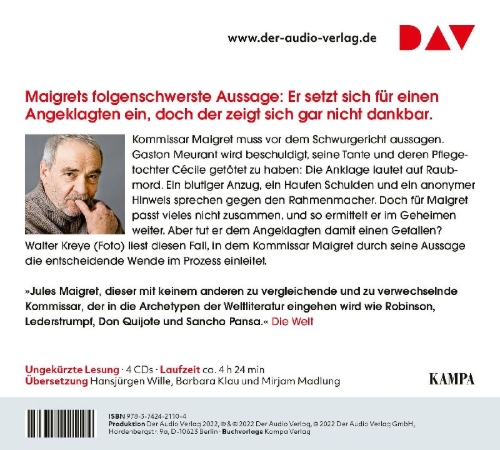 Buchcover und Innenansicht für das Buch: Maigret vor dem Schwurgericht