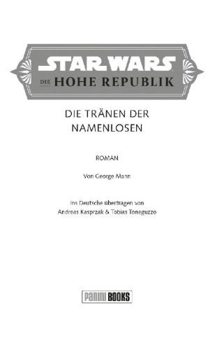Buchcover und Innenansicht für das Buch: Star Wars: The High Republic - Tears of the Nameless