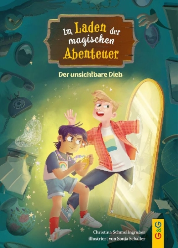 Buchcover und Innenansicht für das Buch: Im Laden der magischen Abenteuer