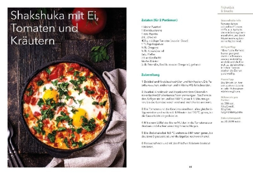 Buchcover und Innenansicht für das Buch: Airfryer Balance - Genussvoll essen trotz Diabetes