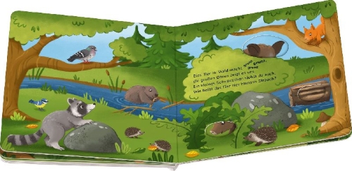 Buchcover und Innenansicht für das Buch: Rate mal: Wer sitzt im Wald?